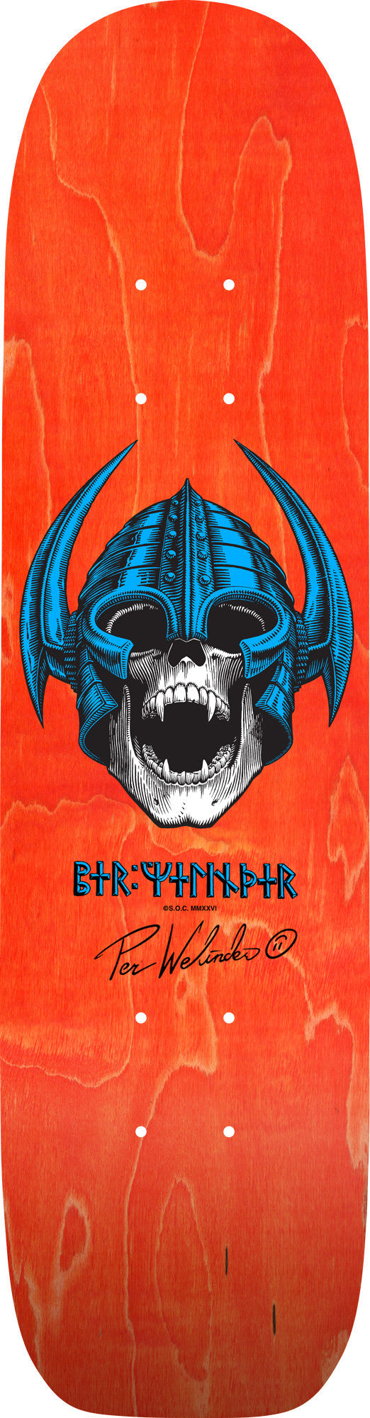 Powell Peralta Per Welinder Nordic Skull Freestyle Deck - 7.25″ Orange Stain