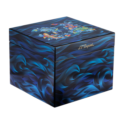 S.T. DUPONT Cigar Humidor Koi Fish Blue 001397