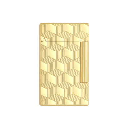 S.T. DUPONT Initial Cube Guilloche Golden Lighter/Briquet 020841