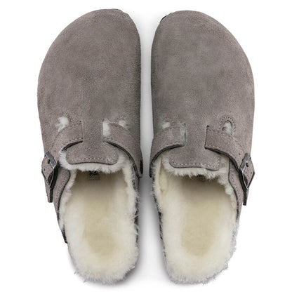 Unisex Boston Shearling Suede Leather Stone Coin Medium/Narrow