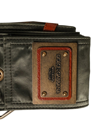 Dolce & Gabbana Men Black Wide Leather DG Metal Buckle Belt