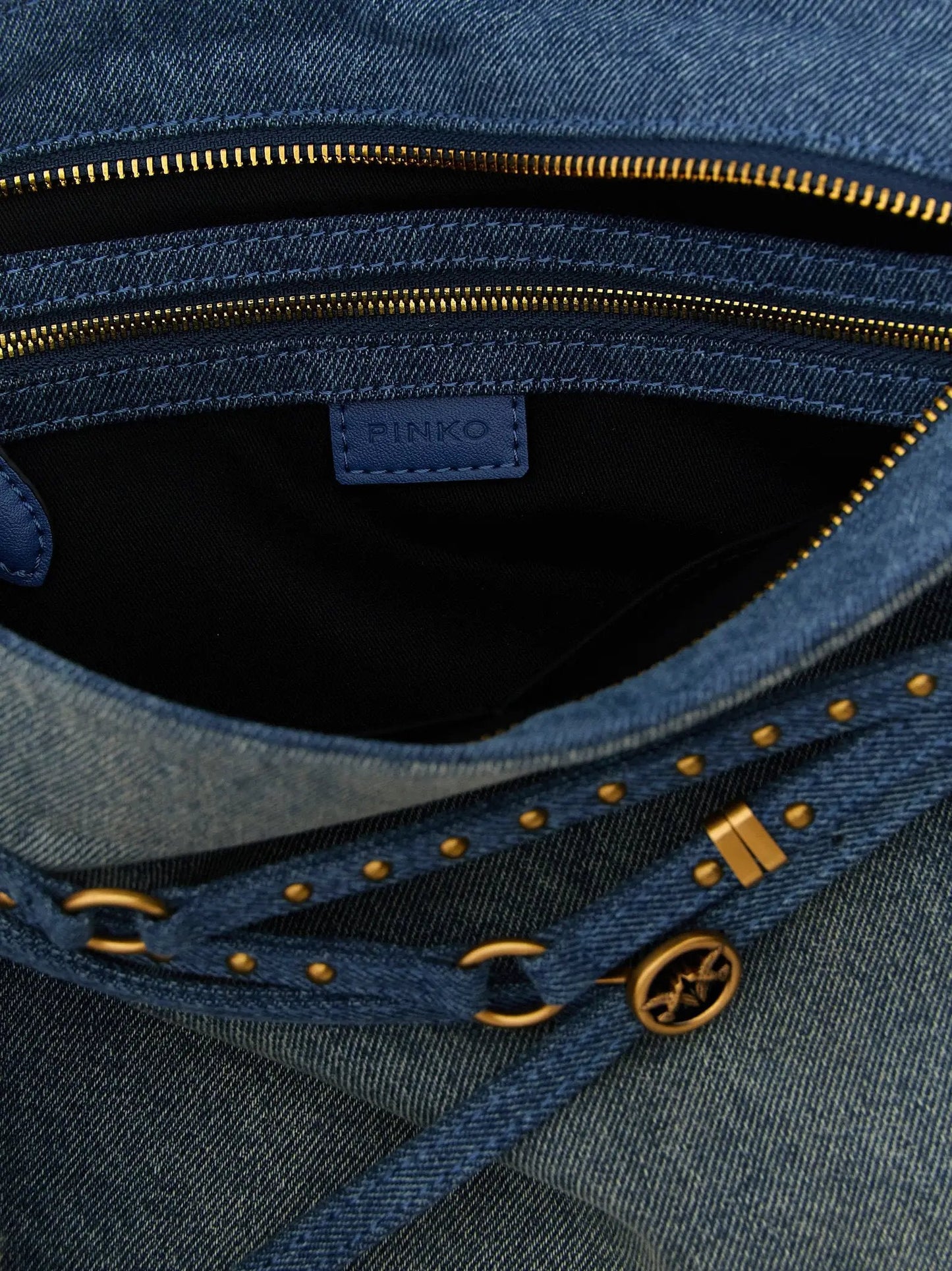 PINKO Blue Cotton Shoulder Bag