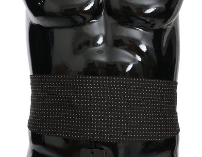Dolce & Gabbana Dark Gray Dotted Waist Belt Silk Cummerbund