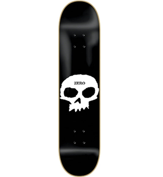 Zero Single Skull Skateboard Deck - 7.75" Black/White
