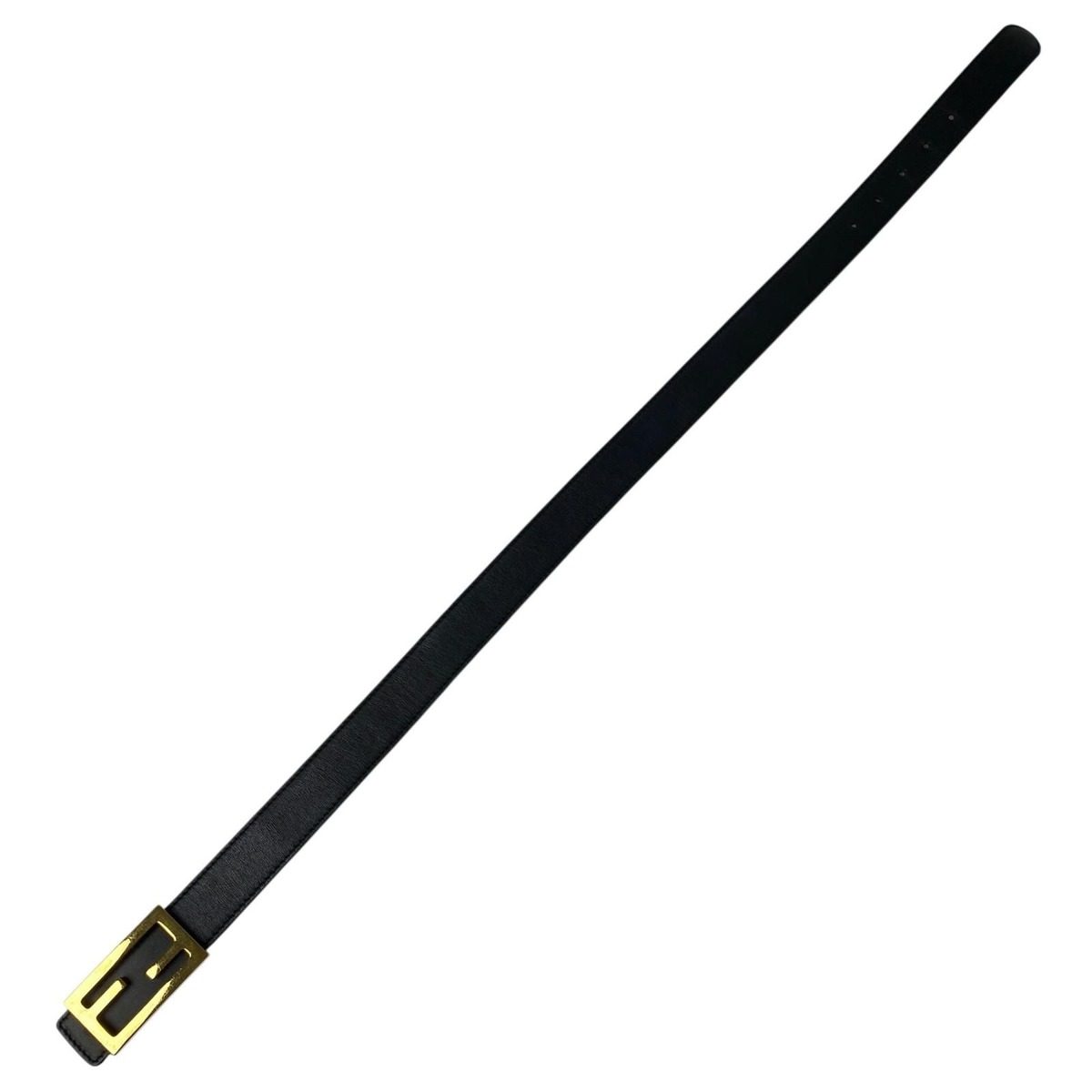 Fendi FF Leather Belt Buckle Black