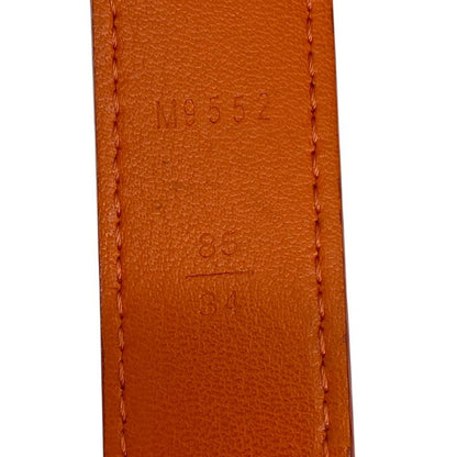 Louis Vuitton Epi Belt Accessories Logo Leather Orange Silver M9552