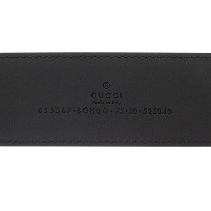 Gucci Buckle Leather Metal Black Belt