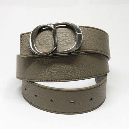 Dior CD Icon Logo Buckle Silver Metal Strap Reversible Black