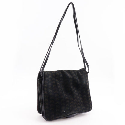 Bottega Veneta 2-Way Shoulder Butterfly Pattern Suede Black Tote Bag
