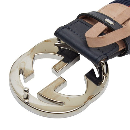 Gucci Belt 30 Navy Red Canvas Leather