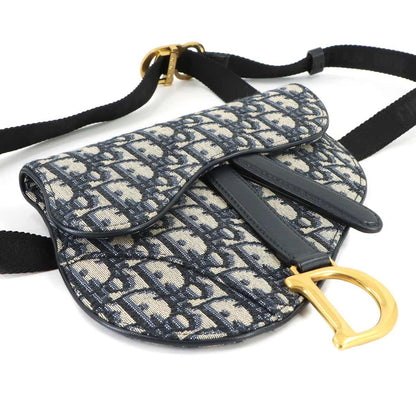 Dior Oblique Saddle Belt Pouch Waist Bag Canvas Leather
