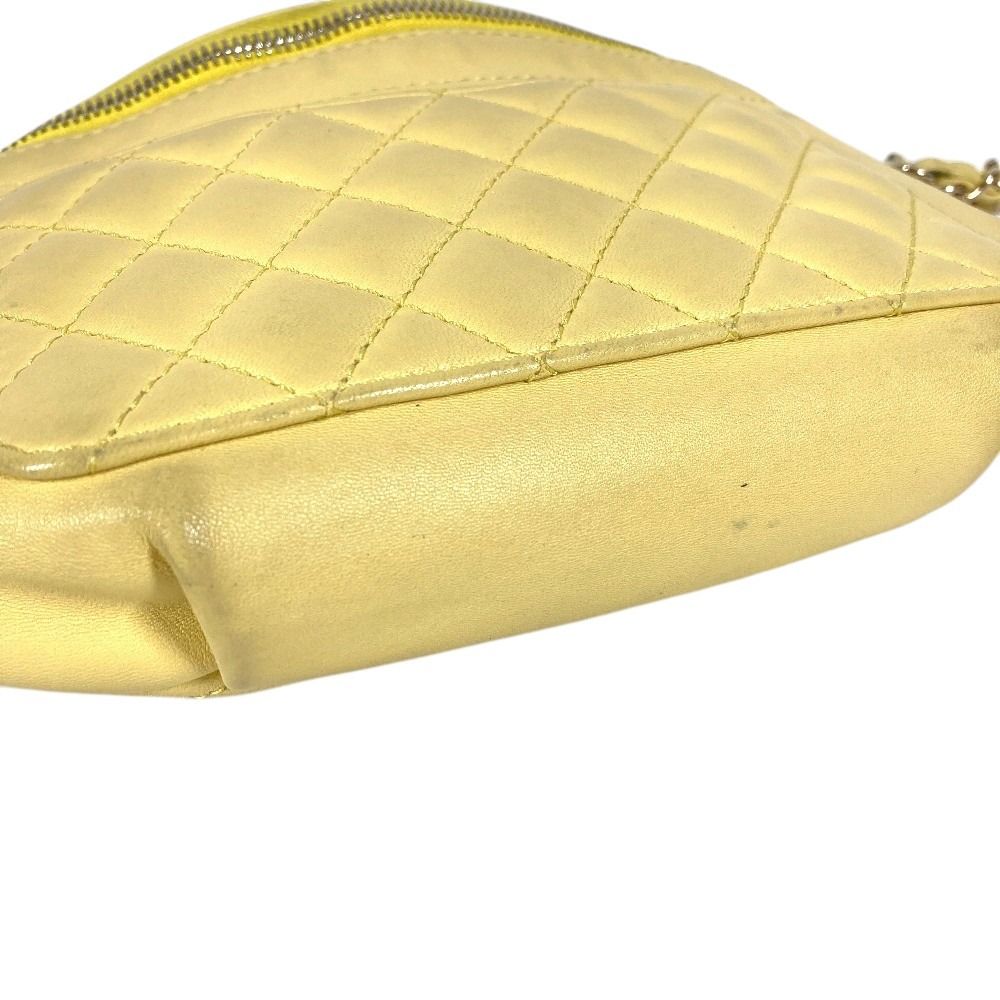 Chanel Belt Bag CC Logo Leather Yellow