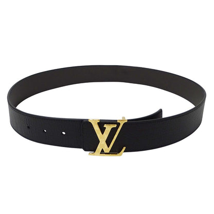 Louis Vuitton Belt Calfskin LV Damier 40 mm Reversible Black Gold 85 34 Logo