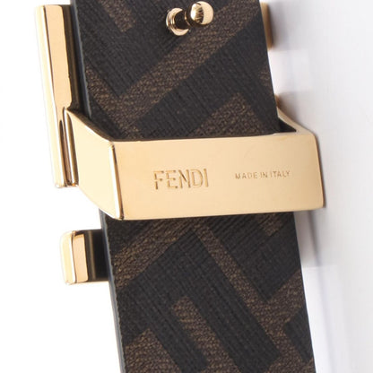 Fendi Belt FF Logo Gold Reversible Black Leather