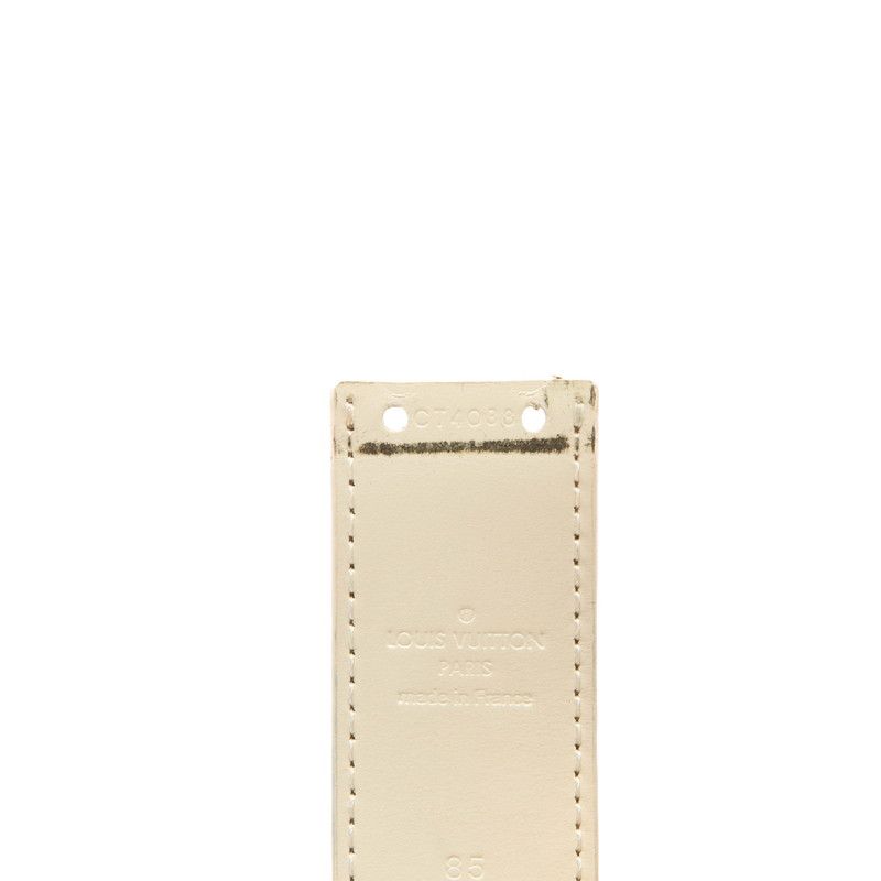 Louis Vuitton Damier Azur Ceinture Carre Belt 85 34 White Leather