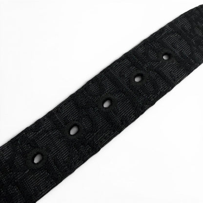 Dior Homme Canvas Leather Oblique Pin Buckle Belt Black Silver