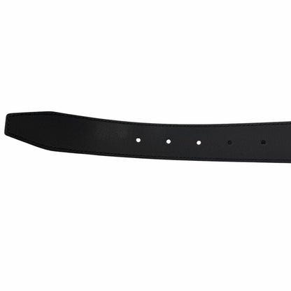 Gucci GG Logo Square Buckle Leather Belt Black Silver 90 36 Recommended