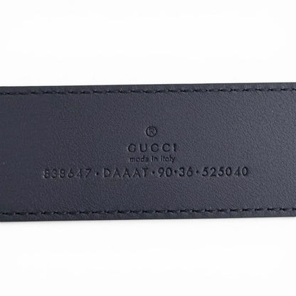 Gucci Daaat Web Detail Buckle Leather Belt Navy Silver 90 Recommended