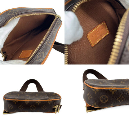 Louis Vuitton Pochette Gange Leather Monogram Belt Bag Brown
