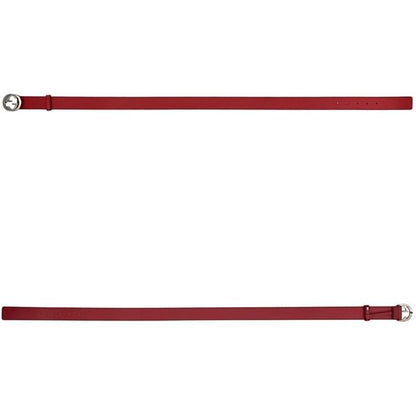 Gucci Belt Red Interlocking Waist 100 35 Leather Metal GG Logo Buckle