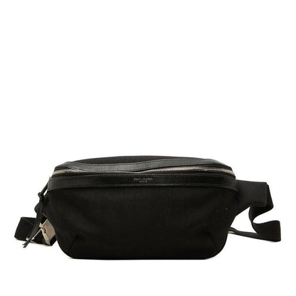 Saint Laurent Belt Bag Black Canvas Leather