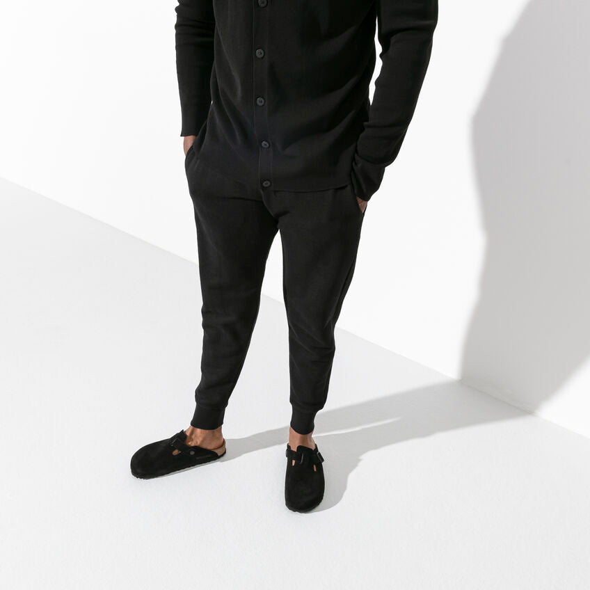 Unisex Boston Soft Footbed Suede Leather Black Medium/Narrow