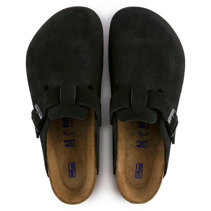Unisex Boston Soft Footbed Suede Leather Black Regular/Wide