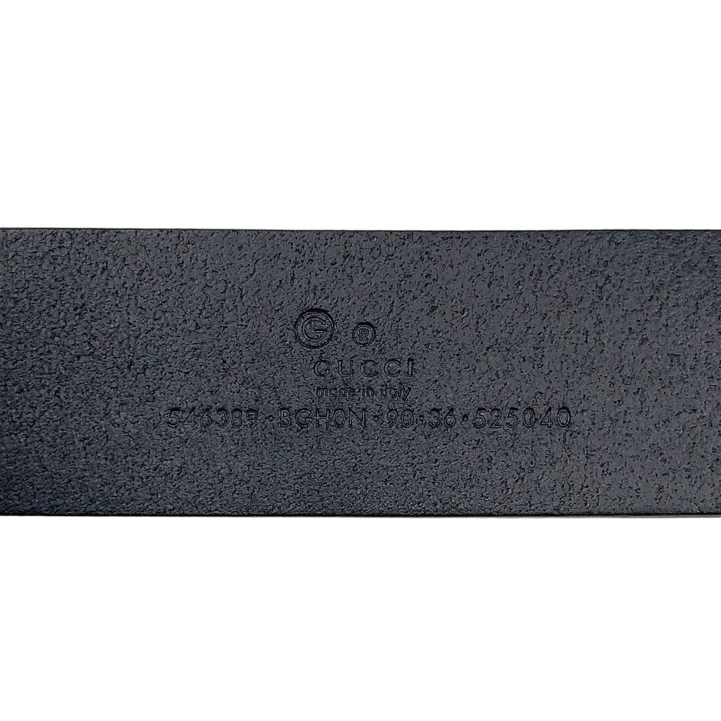 Gucci Interlocking Buckle Leather Black Belt Silver