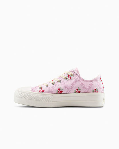 Chuck Taylor All Star Lift Platform Rose Cross Stitch Low Top