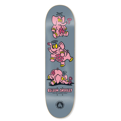 Black Label Skateboard Deck Elijah Akerley Pink Elephants Grey 8.25" x 32.12"