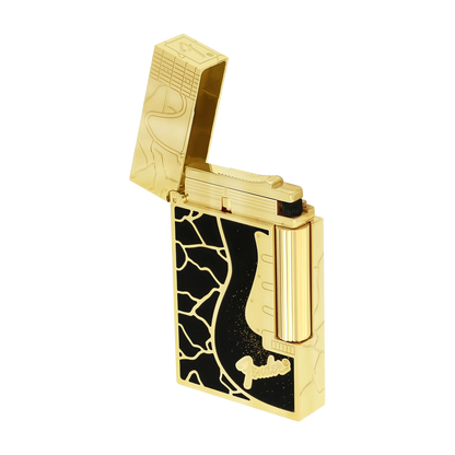 S.T. DUPONT Ligne 2 Fender Black Lacquered Lighter/Briquet C16025CL