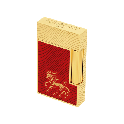 S.T. DUPONT Ligne 2 Horse Mane Guilloche Red/YG Lighter/Briquet C16080CL