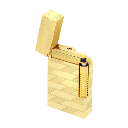 S.T. Dupont Le Grand Guilloche Monogram 1872 Gold Lighter/Briquet C23178