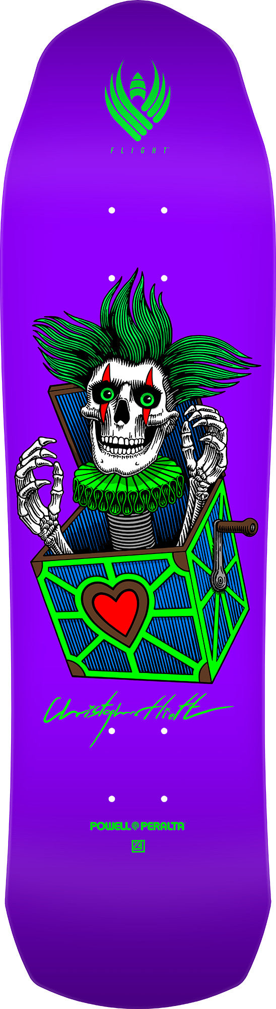 Powell Peralta Pro Chris Hiett Skull Flight Skateboard Deck - 8.5" Purple