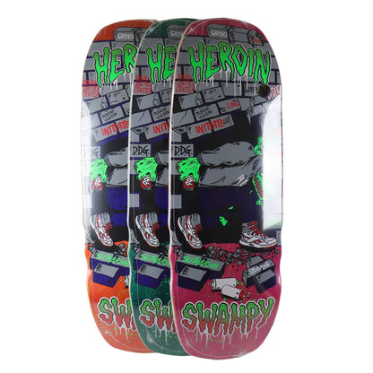 Heroin Skateboard Deck Swampy Stomp (Assorted) Assorted 10.5" x 32.625"