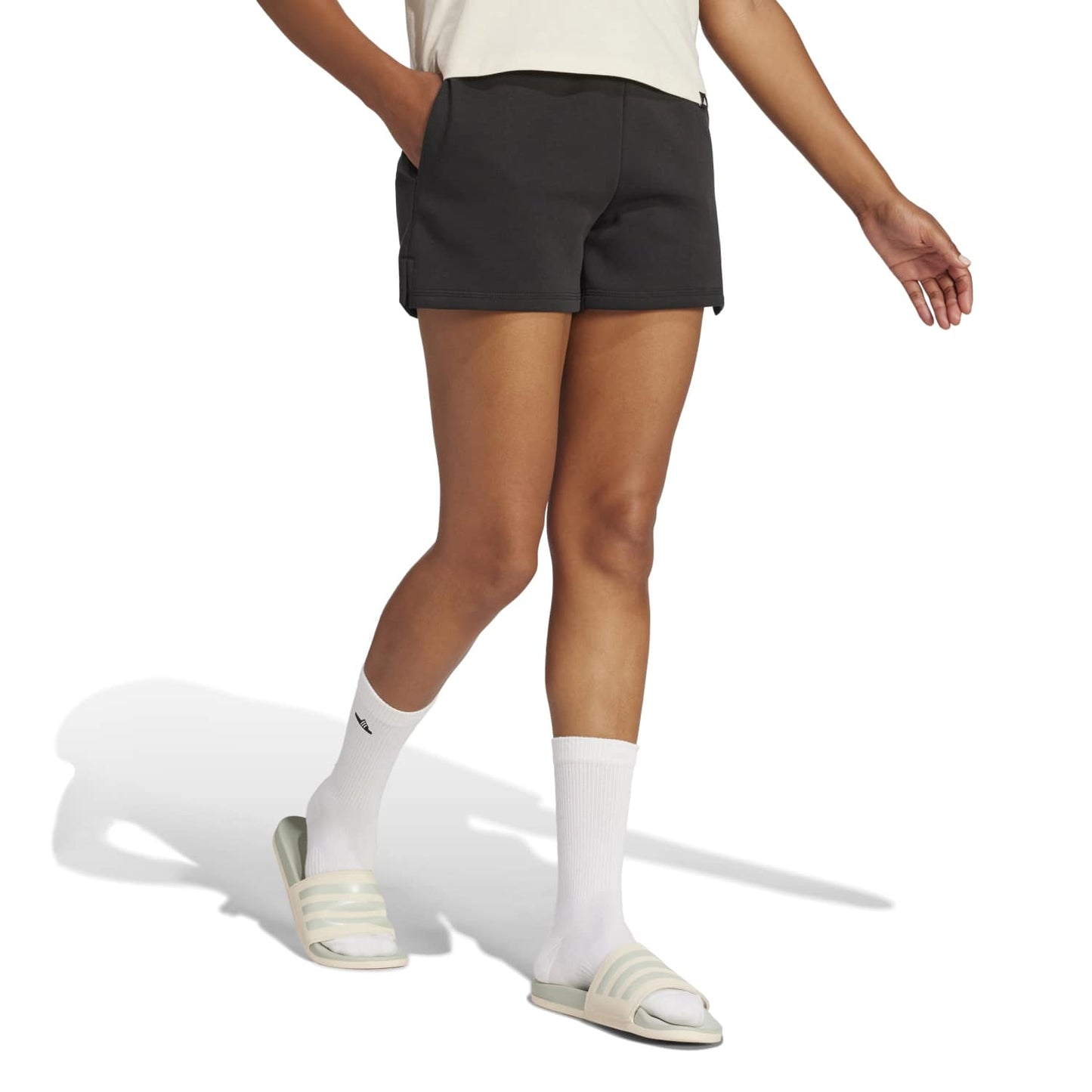 Essentials 3 Stripes Cotton Shorts - Womens