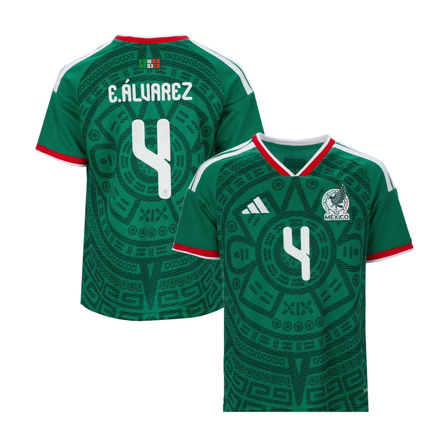 Mexico 26/27 E. Alvarez #4 Replica Home Jersey - Youth