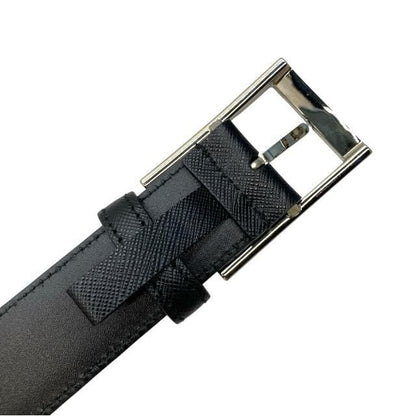 Prada 2 Cc121 4 Belt Saffiano Leather Black Silver