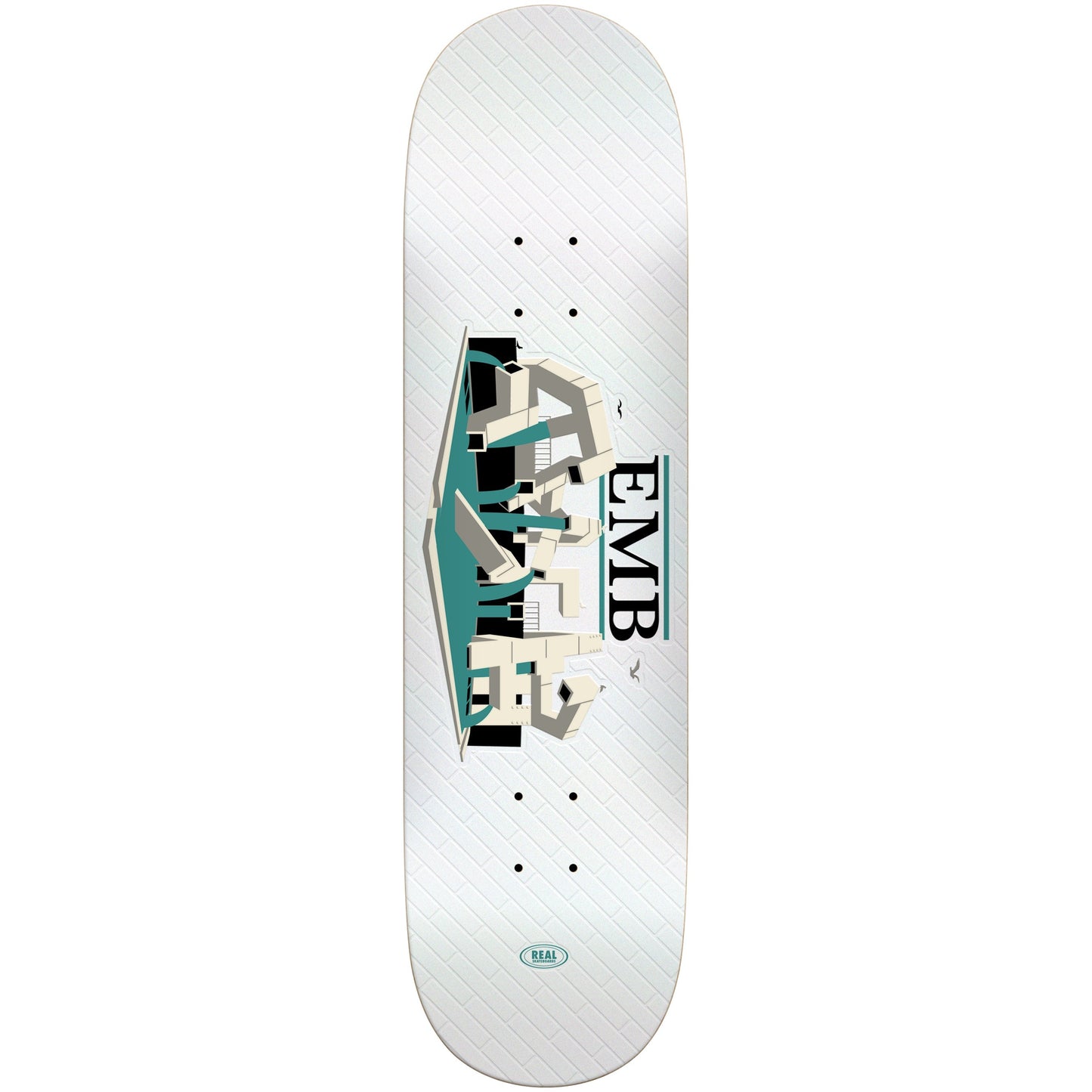Real Skateboard Deck EMB White 8.5" x 31.85"