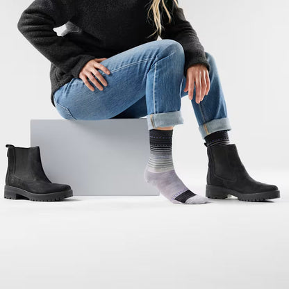 Smartwool - Women's Everyday Stitch Stripe Crew Socks - Purple Black