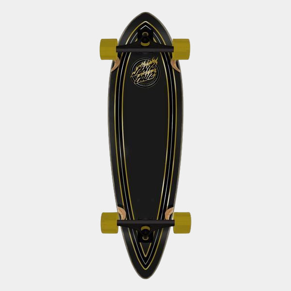 Santa Cruz Holo Flame Dot Pintail Cruiser Longboard Complete 9.2" x 33"