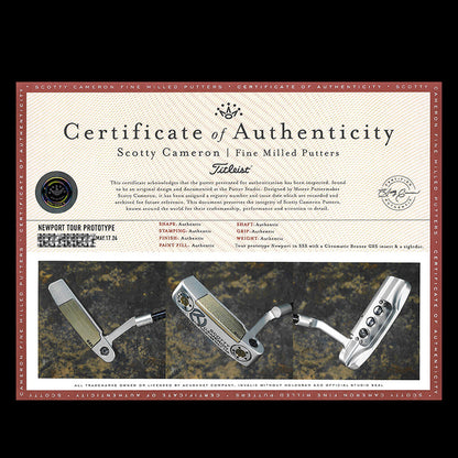 Scotty Cameron Select Newport (TNP) Tour Black W/ Chromatic Bronze GSS Insert Prototype