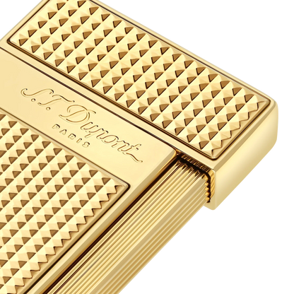 S.T. DUPONT SLIMMY DIAMOND HEAD GOLD LIGHTER/BRIQUET 028009