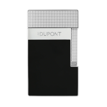 S.T. Dupont Black Lacquered Silver Table Lighter/Briquet T20101