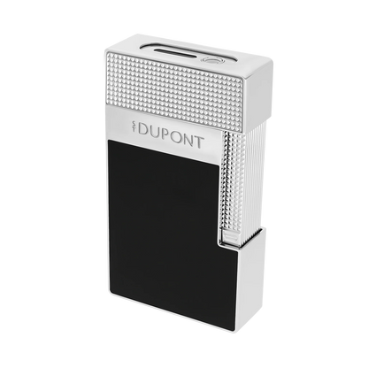 S.T. Dupont Black Lacquered Silver Table Lighter/Briquet T20101