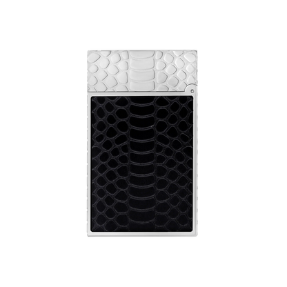 S.T. DUPONT Ligne 2 Guilloche Snake Skin Black Lacquer Lighter/Briquet C16079